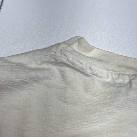 Vintage 90s Hanes Crop Top Shirt Adult XL White Single Stitch USA - Picture 8 of 12